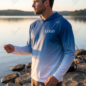 Sudadera con Capucha UPF 50 para Hombre, Cómoda, con Logotipo Frontal, Manga Larga, Ligera, Camisa de Pesca para Pescadores y Actividades al Aire Libre - Product Image 4