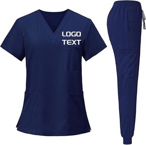 Ensemble de vestes de gommage en satin Spandex personnalisées à la mode Concevez votre propre vêtement d'allaitement Vente en gros Uniformes de gommage médical avec logo - Product Image 4