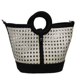 Sac à main d'été écologique du Vietnam, nouveau style, tendance, en rotin PP, deux poignées/bandoulière, panneaux, cadeau pour femme, shopping - Product Image 1