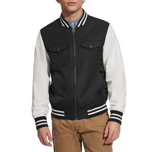 Chaquetas Bomber para Hombre, Nueva Moda, Precio Bajo, Estilo Clásico de Béisbol, Ropa de Abrigo de Invierno, Chaqueta Universitaria, Color Negro, Cierre de Cremallera, Cuello Alto - Product Image 1