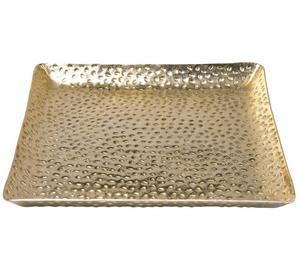 Plateau de service en métal et aluminium de grande capacité, parfait pour servir des collations, des boissons, des desserts et des entrées de manière élégante - Product Image 1