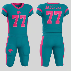 Vente en gros Maillot de football américain avec pantalon rembourré Ensemble d'uniformes de sport en polyester sublimé personnalisé - Product Image 3