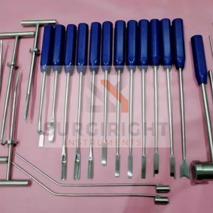 Juego de cemento Instrumentos ortopédicos Mueller-Type Instrumentos de eliminación de cemento Azul titanio 22 piezas por Surgiright Instruments - Product Image 5