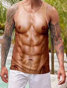 เสื้อกล้ามออกกำลังกายของผู้ชายเสื้อกล้ามออกกำลังกายสีปรับแต่งโลโก้ผ้านุ่มระบายอากาศได้ดี - Product Image 4