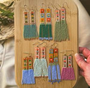 Glass Bead Fashion Post Earrings <b>Jewelry</b> Seed Bead Earrings Handmade Stud Post Earrings for Women Girls by HF EXPORTS - Product Image 2