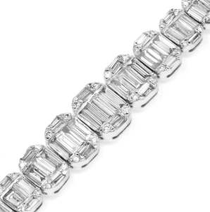 สร้อยข้อมือเพชรโมอิสสีขาวมรกต: สร้อยข้อมือทอง14K สวยงาม - Product Image 4