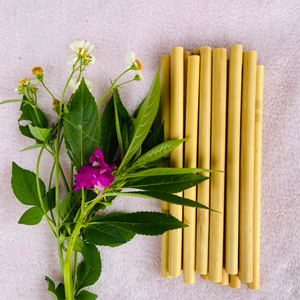 Respectueux de l'environnement, réutilisation, économie de coûts 100% PAILLE DE BAMBOU NATUREL 20cm Paille à boire chaude et froide jetable écologique - Product Image 4