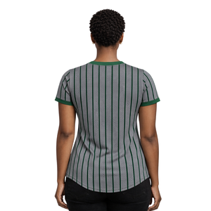 Jersey de Béisbol Soror Pullover Color Gris Acero 08, Jersey Casual Elegante para Hermandad Universitaria Femenina en Rosa y Verde - Product Image 2