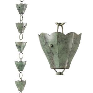 Chaîne de pluie en métal vert suspendue en aluminium pur naturel décoratif de fabricant en gros pour l'ornement de maison en métal de jardin - Product Image 4