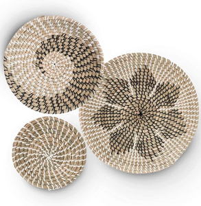 Plaque suspendue en fibre de jonc de mer fabriquée au Vietnam, idéale pour la décoration murale artistique avec des textures tissées élégantes - Product Image 1