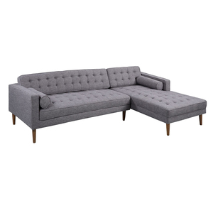 L-shaped Home Furniture <b>Sofa</b> Set with Extendable Tufted Fabric Upholstery and Wooden Legs SFL68022 260x82cm - Product Image 1