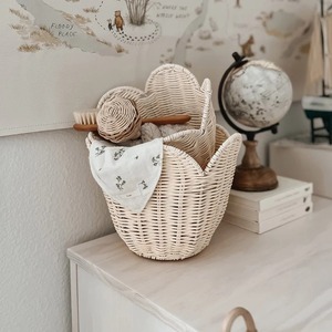 Ensemble de 2 paniers en rotin Lily, faits à la main, écologiques, en rotin naturel, forme ronde moderne, panier de rangement multi-usages - Product Image 4