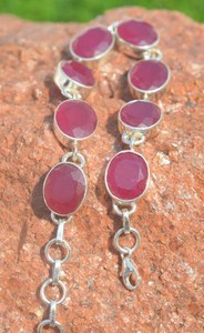 Red Ruby Gemstone 925 <b>Sterling</b> <b>Silver</b> Adjustable Tennis <b>Bracelet</b> 18K Gold Plated GIA Certified Handmade Luxury Jewelry for Women - Product Image 4