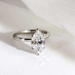 12x6มม. แหวนเพชรโมอิสตัดเพชร | เพชรประดับหกง่ามโซลิแทร์เครื่องประดับงานแต่งงานสีทอง - Product Image 5