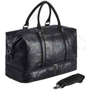 21 Inch Vintage <b>Leather</b> Duffel Travel Gym Sports Overnight <b>Weekend</b> Duffle <b>Bags</b> for <b>Men</b> and Women - Product Image 1