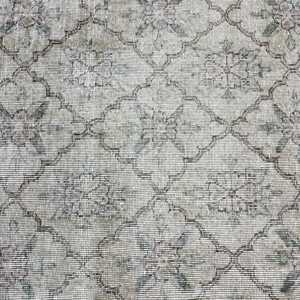 พรมวินเทจลายดอกไม้สีเทา ขนาด 2.8x6 ฟุต ทำจากขนแกะตุรกี - Product Image 5