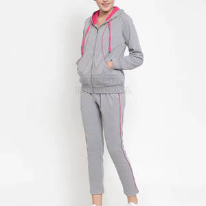 Low Moq Custom Design Women <b>Tracksuits</b> Outdoor Use Women Clothing Solid Color <b>Plain</b> <b>Tracksuit</b> - Product Image 4