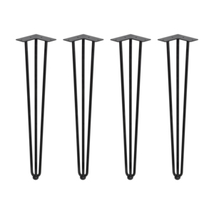 Modello Emuca spagna 2040414 Set di 4 zampe in acciaio verniciato nero con 3 aste altezza 710 mm per tavoli e mobili - Product Image 1