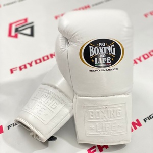 ถุงมือชกมวยหนังแท้สีน้ำเงินทองแบบสั่งทำพิเศษ รุ่นยอดนิยม No Boxing No Life สำหรับผู้ชาย - Product Image 6