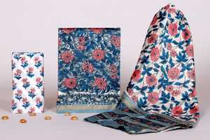 Tela de Salwar de Georgette con Diseño Étnico Indio, Estampada en Bloque, Hecha a Medida para Vestidos de Mujer y para Reventa - Product Image 6