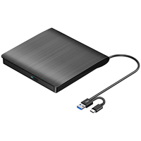 Reproductor de CD y DVD portátil con USB, grabadora de DVD y ROM, lector y escritor, regrabadora, unidad de disco óptico para ordenador portátil y PC de escritorio