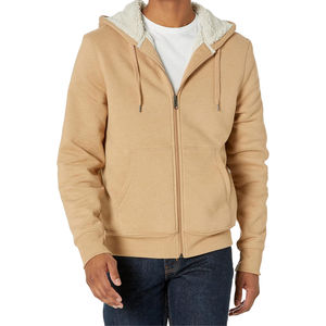 Sudaderas con Capucha para Hombre, 100% Algodón Grueso, con Cierre, Logotipo Personalizado Bordado, Color Liso, Antiencogimiento, Servicio OEM de Invierno - Product Image 2