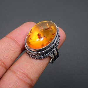 Bague en argent sterling 925 plaqué rhodium, pierre précieuse citrine naturelle, fabrication artisanale, bijoux de luxe, cadeau pour elle, femme - Product Image 5