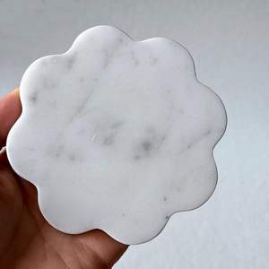 Handmade Wholesale decorative Natural marble <b>coaster</b> square <b>coasters</b> Wave Edge Natural white black marble <b>coaster</b> - Product Image 1