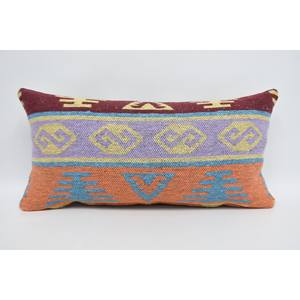 Purple Woven Bohemian Wool <b>Bolster</b> <b>Pillow</b> 12x24 Inch Luxury Eco-Friendly Non-Slip Removable Washable Vintage Pattern Home Decor - Product Image 1