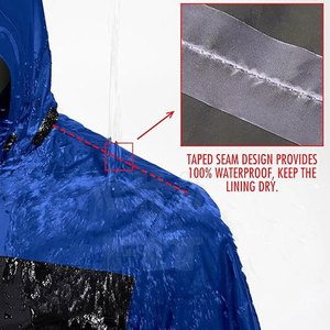 Combinaisons de pluie pour hommes femmes Manteaux de pluie imperméables et respirants avec bande réfléchissante accrocheuse Ensemble de pluie durable - Product Image 4