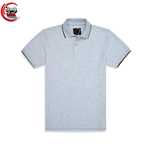 Piqué liso gris personalizado para hombre para camisa Polo Casual Oversize Vintage malla poliéster Jersey 100% algodón patrón sólido - Product Image 1