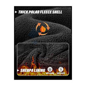 Polar Fleece <b>Sherpa</b> Lined <b>Jacket</b> Warm Full Zip Up Thick Winter Coat Soft Comfortable Outdoor Outwear with Secure Zipper Pocket - Product Image 3