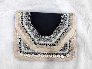 Sac à main en jute de style ethnique bohème pour femmes, fait à la main et écologique, sac à main en jute tissé de style indien Banjara - Product Image 4