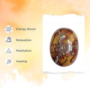 หินมอคคาไรต์ธรรมชาติที่ขัดด้วยหินปาล์มเพื่อบรรเทาความเครียดและความสงบหินอัญมณีหินปาล์มขายส่ง - Product Image 3