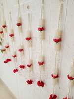 Guirlande de fleurs roses artificielles faites à la main avec perles tentures murales perles Latkan pour la décoration de la maison Diwali & Festivals décoration