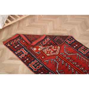 2.9x11.3 ft Rug, <b>Runner</b> Vintage Rug, <b>Red</b> Herki Plants & trees Rug - Product Image 5