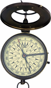 Boussole solaire en laiton et cuivre antique poli, élégante horloge solaire en métal, parfaite pour les collectionneurs et les cadeaux - Product Image 6