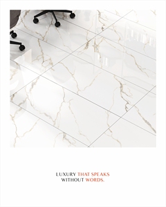 Azulejos de porcelana premium de 60x120 para pisos, diseños de azulejos blancos y dorados disponibles en varios tamaños y superficies, 9 mm de grosor - Product Image 2