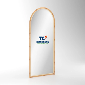 Nouveauté Miroir mural en rotin pleine longueur Forme ronde Tissage naturel Décoration murale Design élégant pour salon Chambre et maison moderne - Product Image 3