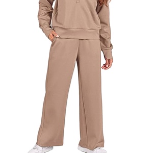 Ensemble de vêtements de sport fitness à motif solide pour femmes chaud à manches longues décontracté haut court et pantalon de survêtement pour l'hiver 2026 - Product Image 6