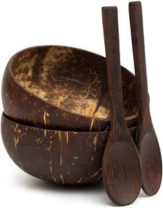 Bol en coque de noix de coco 100% artisanal, fabriqué à la main au Vietnam par des artisans vietnamiens pour contenir des aliments, des smoothies, des salades - Product Image 5