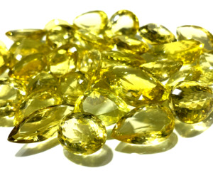 Cuarzo Limón Natural al por Mayor, Piedras Preciosas Sueltas Facetadas, Cuarzo Facetado Amarillo Brillante para la Fabricación de Joyas - Product Image 1
