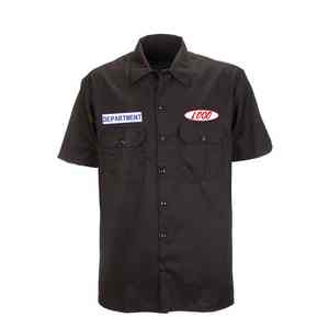 Uniforme automobile en sergé kaki en coton personnalisé boutonné t-shirt de travail personnalisé pour hommes - Product Image 1