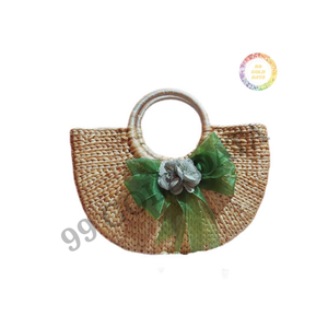 กระเป๋าถือผักตบชวาทำด้วยมือที่ทนทานสำหรับการใช้งานในชีวิตประจำวันดูเป็นธรรมชาติด้วยเส้นใยที่เป็นมิตรกับสิ่งแวดล้อมและยั่งยืน - Product Image 1