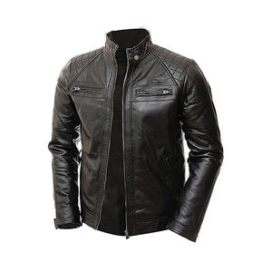 2022 última llegada elegante chaqueta de cuero genuino para hombres Chaqueta de punto de invierno de moda - Product Image 3