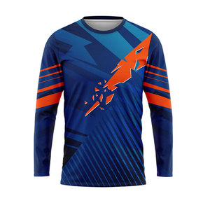 Venta caliente nuevo estilo personalizado Digital impreso 100% transpirable de punto camisas de manga larga patrón sólido sublimación - Product Image 2