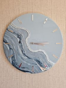 Epoxy Resin Wall <b>Clock</b> Modern Design Battery Operated Customized Size Luxury Home Decor Wedding Gift - Product Image 6