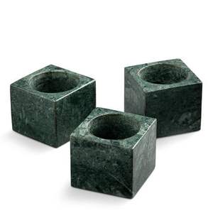 Travertine Cube <b>Tealight</b> Candle <b>Holders</b> Pair Retro Stone Decorative Modern Minimalist Accent Table Stand Stylish Home Office - Product Image 5