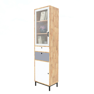 Compact Modern Design KTB68092 Wooden Wine <b>Cabinet</b> Display <b>Cabinet</b> with Glass Doors Made Rubber Wood for Living Room Furniture - Product Image 3