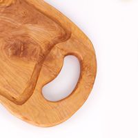 Handgemaakt ecologisch goudenbruin olijfhouten snijplank - rechthoekig - Tunesische oorsprong - ArtisRaw merk